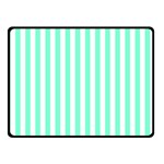 Vertical Stripes - White and Aquamarine Double Sided Fleece Blanket (Small) (Two Sides)