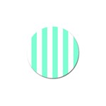 Vertical Stripes - White and Aquamarine Golf Ball Marker