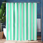 Vertical Stripes - White and Aquamarine Shower Curtain 60  x 72  (Medium)