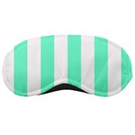 Vertical Stripes - White and Aquamarine Sleeping Mask