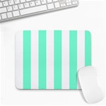 Vertical Stripes - White and Aquamarine Small Mousepad