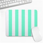 Vertical Stripes - White and Aquamarine Large Mousepad