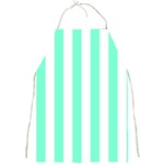 Vertical Stripes - White and Aquamarine Full Print Apron