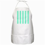 Vertical Stripes - White and Aquamarine BBQ Apron
