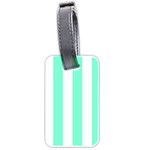Vertical Stripes - White and Aquamarine Luggage Tag (Two Sides)