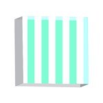 Vertical Stripes - White and Aquamarine 4 x 4  Acrylic Photo Block