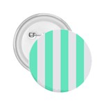 Vertical Stripes - White and Aquamarine 2.25  Button