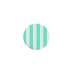 Vertical Stripes - White and Aquamarine 1  Mini Magnet
