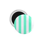 Vertical Stripes - White and Aquamarine 1.75  Magnet