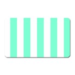 Vertical Stripes - White and Aquamarine Magnet (Rectangular)