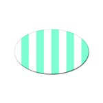 Vertical Stripes - White and Aquamarine Sticker Oval (10 pack)
