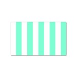 Vertical Stripes - White and Aquamarine Sticker (Rectangular)