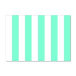 Vertical Stripes - White and Aquamarine Sticker A4 (10 pack)