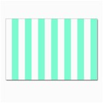 Vertical Stripes - White and Aquamarine Postcards 5  x 7  (Pkg of 10)