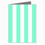 Vertical Stripes - White and Aquamarine Greeting Card