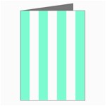 Vertical Stripes - White and Aquamarine Greeting Cards (Pkg of 8)