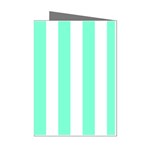 Vertical Stripes - White and Aquamarine Mini Greeting Cards (Pkg of 8)