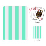 Vertical Stripes - White and Aquamarine Playing Cards Single Design