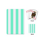 Vertical Stripes - White and Aquamarine Playing Cards (Mini)