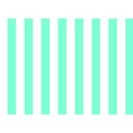 Vertical Stripes - White and Aquamarine Birthday Cake 3D Greeting Card (7x5)