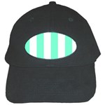 Vertical Stripes - White and Aquamarine Black Cap