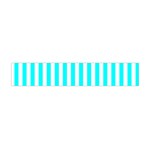 Vertical Stripes - White and Aqua Cyan Flano Scarf (Mini)