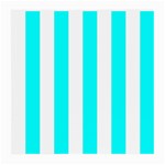 Vertical Stripes - White and Aqua Cyan Medium Glasses Cloth