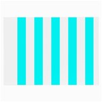 Vertical Stripes - White and Aqua Cyan Large Glasses Cloth (2 Sides)