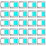 Vertical Stripes - White and Aqua Cyan 9mm Italian Charm (25 pack)