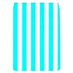 Vertical Stripes - White and Aqua Cyan Removable Flap Cover (S)
