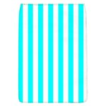 Vertical Stripes - White and Aqua Cyan Removable Flap Cover (L)