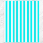 Vertical Stripes - White and Aqua Cyan Canvas 8  x 10 