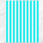 Vertical Stripes - White and Aqua Cyan Canvas 11  x 14 