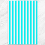 Vertical Stripes - White and Aqua Cyan Canvas 12  x 18 
