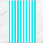 Vertical Stripes - White and Aqua Cyan Canvas 20  x 30 