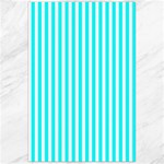 Vertical Stripes - White and Aqua Cyan Canvas 24  x 36 
