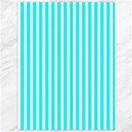 Vertical Stripes - White and Aqua Cyan Canvas 36  x 48 