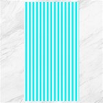 Vertical Stripes - White and Aqua Cyan Canvas 40  x 72 
