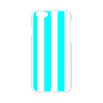 Vertical Stripes - White and Aqua Cyan Apple iPhone 6/6S Silicone Case (Transparent)