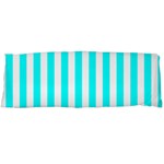Vertical Stripes - White and Aqua Cyan Body Pillow Case (Dakimakura) (One Side)