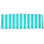 Vertical Stripes - White and Aqua Cyan Body Pillow Case Dakimakura (Two Sides)