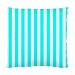 Vertical Stripes - White and Aqua Cyan Standard Cushion Case (Two Sides)