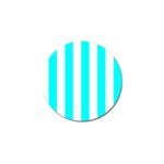 Vertical Stripes - White and Aqua Cyan Golf Ball Marker (10 pack)