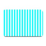 Vertical Stripes - White and Aqua Cyan Plate Mat