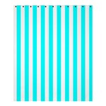 Vertical Stripes - White and Aqua Cyan Shower Curtain 60  x 72  (Medium)
