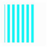 Vertical Stripes - White and Aqua Cyan Small Garden Flag (Two Sides)