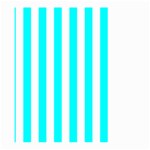 Vertical Stripes - White and Aqua Cyan Large Garden Flag (Two Sides)