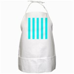 Vertical Stripes - White and Aqua Cyan BBQ Apron