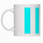 Vertical Stripes - White and Aqua Cyan White Mug