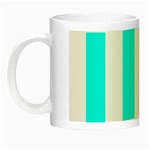 Vertical Stripes - White and Aqua Cyan Night Luminous Mug